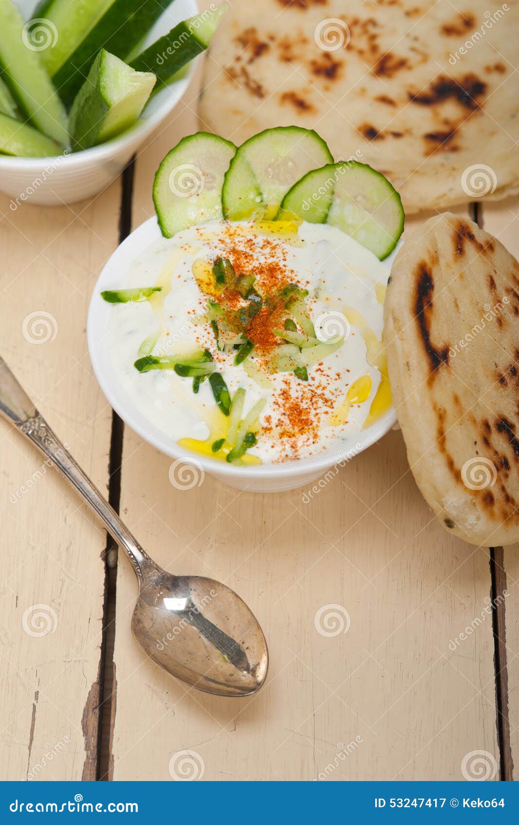 arab middle east goat yogurt and cucumber salad